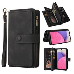 SKALO Samsung A33 5G Big Wallet 17-lokeroa Lompakkokotelo - Musta