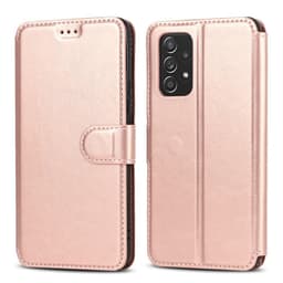 SKALO Samsung A53 5G Premium Cut Lompakkokotelo - Ruusukulta