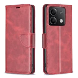 SKALO Xiaomi Redmi Note 13 4G Lompakkokotelo PU-nahkaa - Punainen