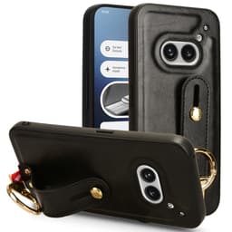 SKALO Nothing Phone (2a) PU-nahkakuori käsivarsinauhalla - Musta