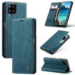 CASEME Retro Lompakkokotelo Samsung Galaxy A12 - Sininen