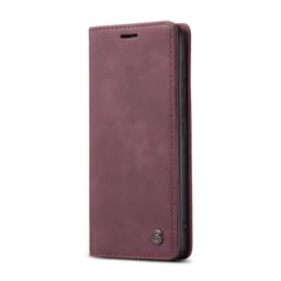 CASEME Retro lompakkokotelo Samsung Galaxy S21 Ultra Viinininpunaiselle