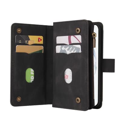SKALO Samsung A13 5G Big Wallet 17-lokeroa Lompakkokotelo - Musta