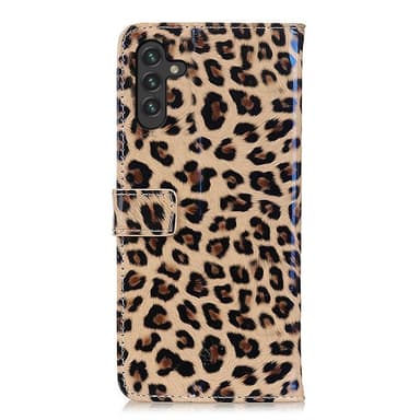 SKALO Samsung A04s 4G Leopardikuvioinen lompakkokotelo PU-nahasta.