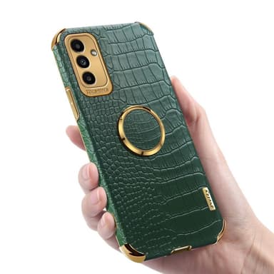SKALO Samsung A13 5G Krokotiili Kultainen Reuna Kuori - Vihreä