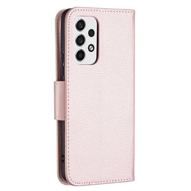 SKALO Samsung A53 5G Premium Litchi Lompakkokotelo - Ruusukulta