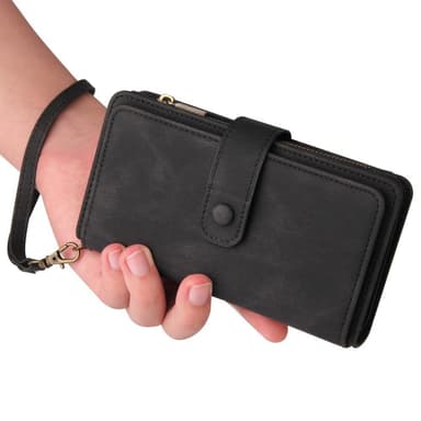 SKALO Samsung A13 5G Big Wallet 17-lokeroa Lompakkokotelo - Musta