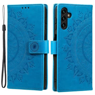 SKALO Samsung A13 5G Mandala lompakkokotelo - Sininen