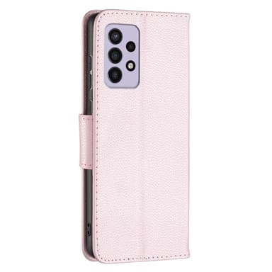 SKALO Samsung A33 5G Premium Litchi Lompakkokotelo - Ruusukulta