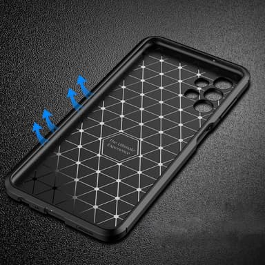 SKALO Samsung A13 4G Carbon Fiber TPU-suojakuori - Sininen