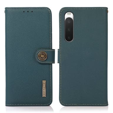 Lompakkokotelo 3-kortti nahkaa RFID Sony Xperia 10 IV - Vihreä