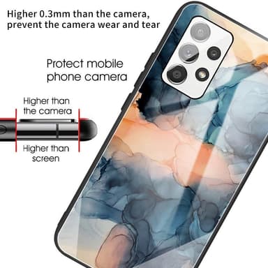 SKALO Samsung A13 4G Marmori karkaistu lasi TPU-suojakuori - #1