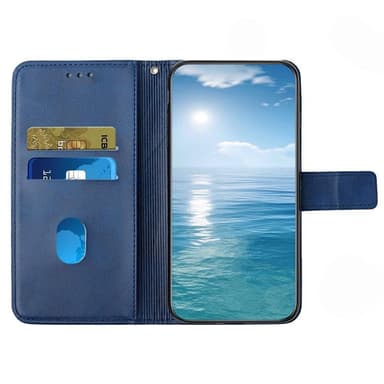SKALO Samsung A13 4G Kohokuvioitu PU Nahka Lompakkokotelo - Sininen