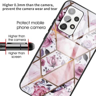 SKALO Samsung A13 4G Marmori karkaistu lasi TPU-suojakuori - #9