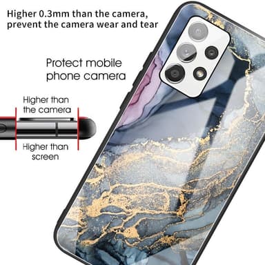 SKALO Samsung A13 4G Marmori karkaistu lasi TPU-suojakuori - #4