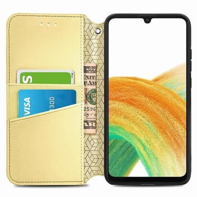 SKALO Samsung A13 4G Mandala Slim lompakkokotelo - Keltainen