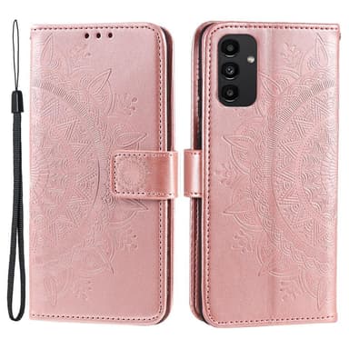 SKALO Samsung A13 4G Mandala lompakkokotelo - Ruusukulta