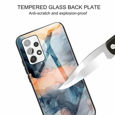 SKALO Samsung A13 4G Marmori karkaistu lasi TPU-suojakuori - #1