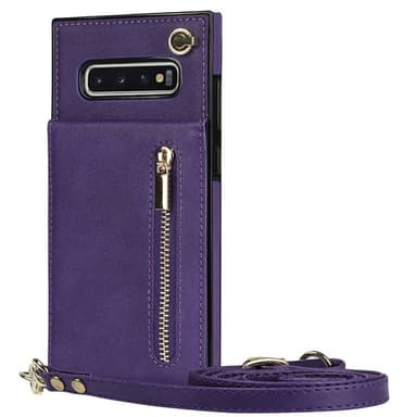 Zipper kaulakorukotelo Samsung Galaxy S10 Plus - Violetti