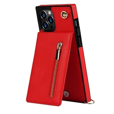 Zipper kaulakorukotelo Apple iPhone 12 Pro - Punainen