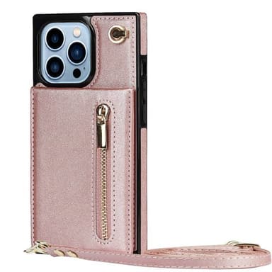 Zipper kaulakorukotelo Apple iPhone 13 Pro Max - Ruusu