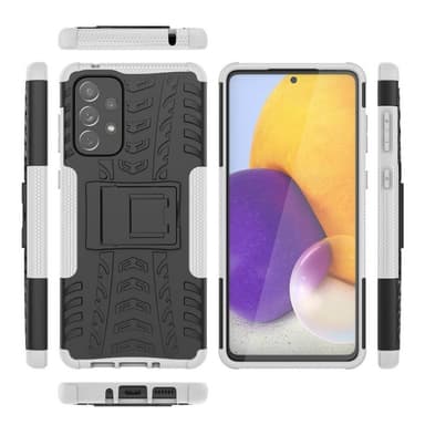 Iskunkestävä kuori jalustalla Samsung Galaxy A73 5G - Valkoinen
