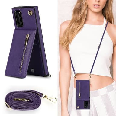 Zipper kaulakorukotelo Huawei P40 Pro - Violetti