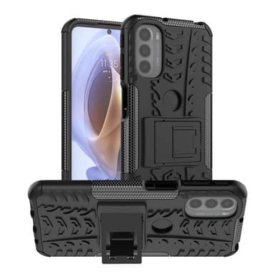 Iskunkestävä kuori jalustalla Motorola Moto G31 - Musta
