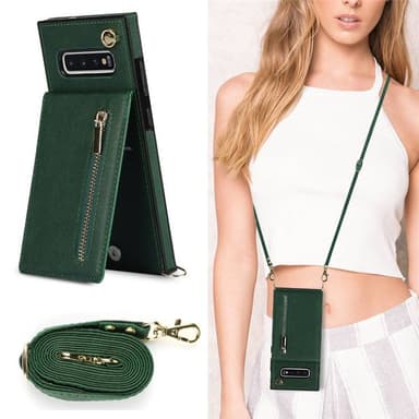 Zipper kaulakorukotelo Samsung Galaxy S10 - Vihreä