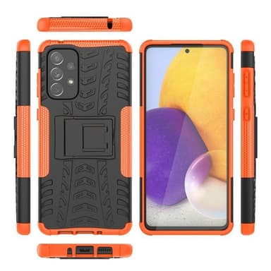 Iskunkestävä kuori jalustalla Samsung Galaxy A73 5G - Oranssi