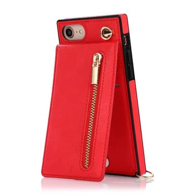 Zipper kaulakorukotelo Apple iPhone 8 - Punainen