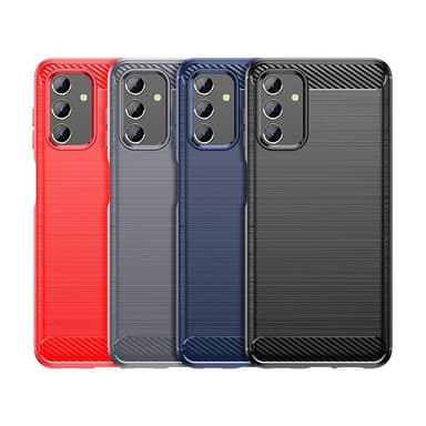 SKALO Samsung A13 4G Armor Carbon Iskunkestävä TPU suojakuori - Punainen