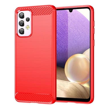 SKALO Samsung A33 5G Armor Carbon Iskunkestävä TPU suojakuori - Punainen