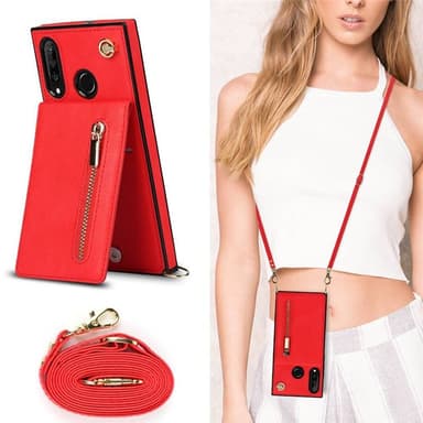 Zipper kaulakorukotelo Huawei P30 Lite - Punainen