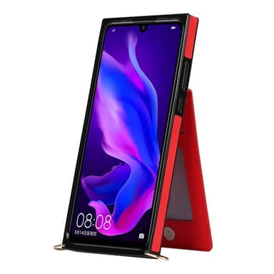 Zipper kaulakorukotelo Huawei P30 Lite - Punainen