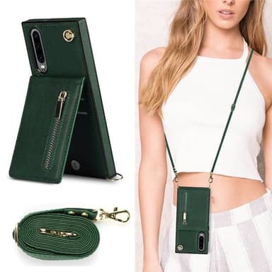 Zipper kaulakorukotelo Huawei P30 - Vihreä