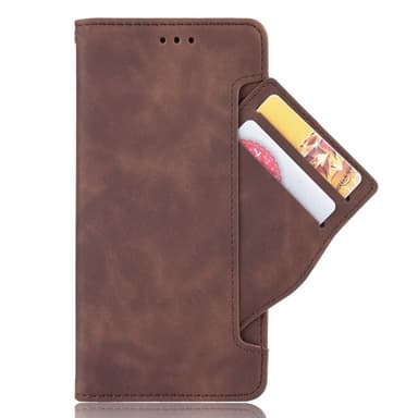 SKALO Motorola Moto E32/E32s 6-lokeroa Lompakkokotelo - Ruskea
