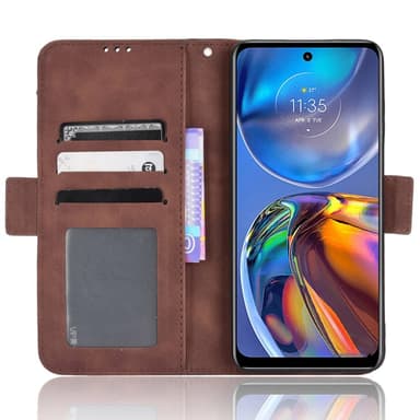 SKALO Motorola Moto E32/E32s 6-lokeroa Lompakkokotelo - Ruskea