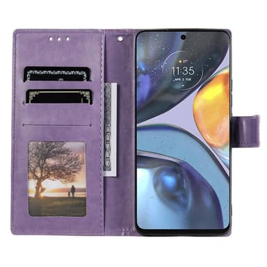 SKALO Motorola Moto G22 Mandala lompakkokotelo - Violetti