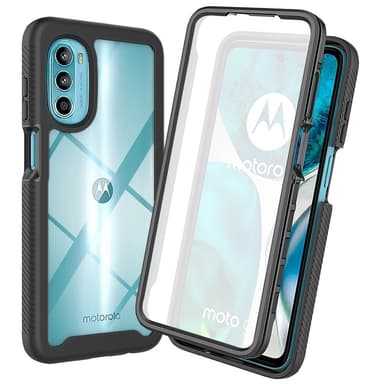 SKALO Motorola Moto G52 Iskunkestävä Clear Hybridi Suojakuori - Musta