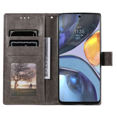 SKALO Motorola Moto G22 Mandala lompakkokotelo - Harmaa