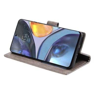 SKALO Motorola Moto G22 Mandala lompakkokotelo - Harmaa