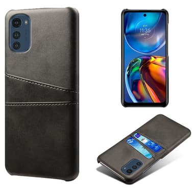 SKALO Motorola Moto E32/E32s PU-nahkainen Korttikotelo - Musta