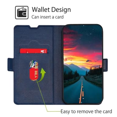 SKALO Nothing Phone (1) Ultrathin Premium Wallet Case - Sininen