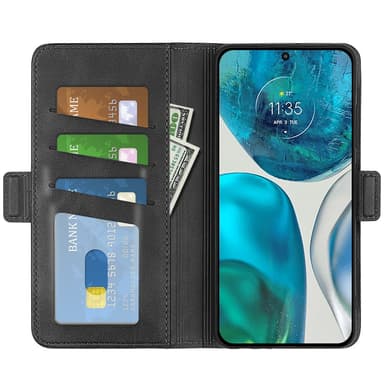 SKALO Motorola Moto G52 Premium Wallet Lompakkokotelo - Musta