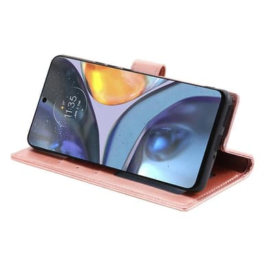 SKALO Motorola Moto G22 Mandala lompakkokotelo - Ruusukulta