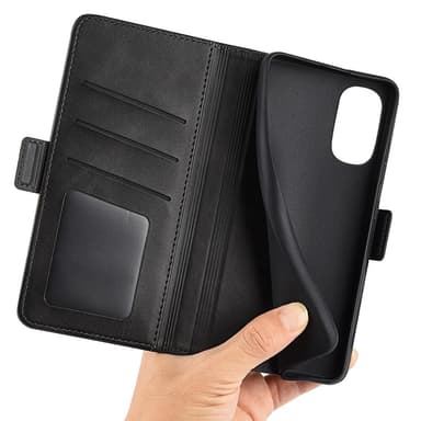 SKALO Motorola Moto G52 Premium Wallet Lompakkokotelo - Musta