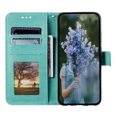 SKALO Motorola Moto E32/E32s Mandala lompakkokotelo - Turkoosi