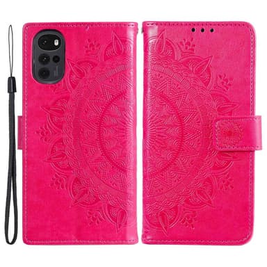 SKALO Motorola Moto G22 Mandala lompakkokotelo - Cerise