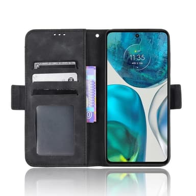 SKALO Motorola Moto G52 6-lokeroa Lompakkokotelo - Musta